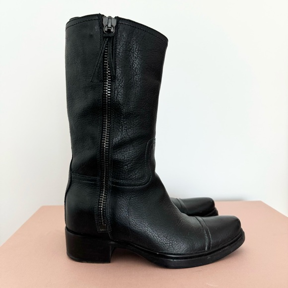 Miu Miu Black Calzature Bisonte Nero Boots  35 - Picture 4 of 15